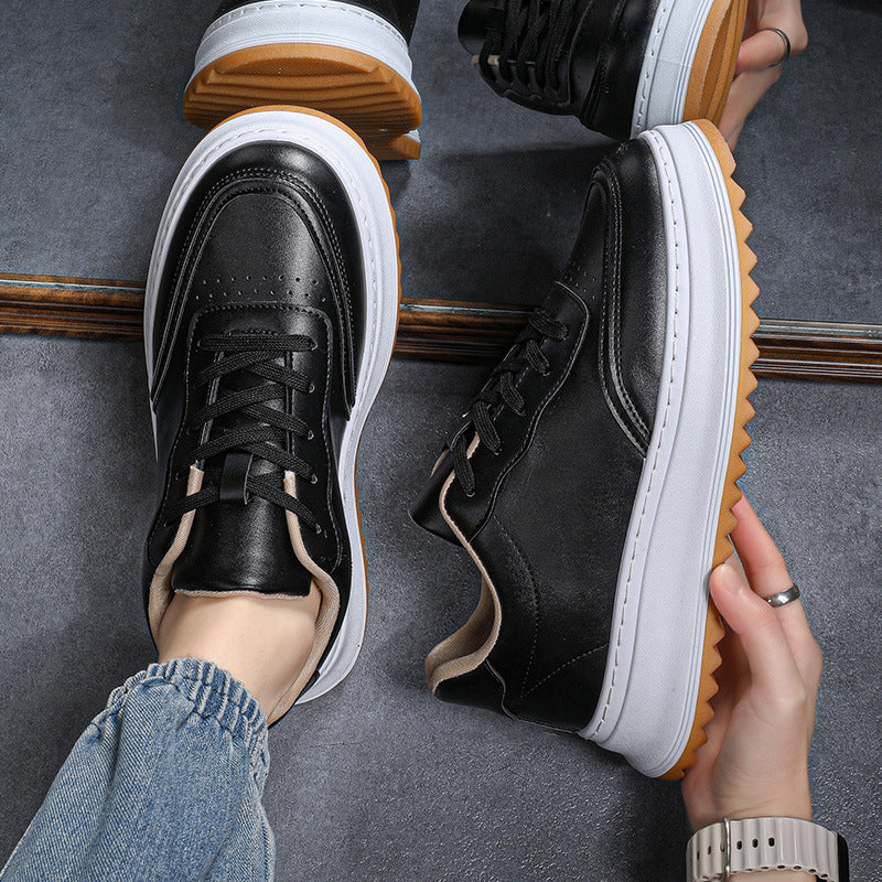 Trendy Breathable Lace-Up Sporty-Casual Shoes for Men – Round Toe Low Heel Sneakers