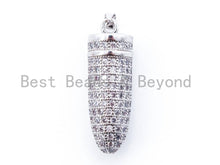Load image into Gallery viewer, White CZ Micro Pave Bullet Pendant/Charm, sku#L36