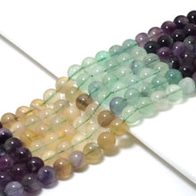 Load image into Gallery viewer, Genuine Rainbow Fluorite Round Smooth Beads, 8mm/10mm/12mm, Sku#U1587