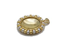 Load image into Gallery viewer, Gold Pearl Round Mirror Coin Charm, Sku#B221