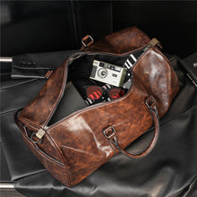 Load image into Gallery viewer, Men's Casual Travel Tote Bag - Large Capacity PU Leather Gym Duffle Bag for Fitness &amp; Weekend Trips
