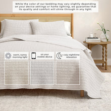 Load image into Gallery viewer, 100% Cotton Honeycomb Waffle Garment Washed Quilt Set - Genevieve Collection
