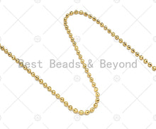 Load image into Gallery viewer, Shinny 18K Gold Silver 4mm Solid Faceted Ball beads chain by Yard, Faceted Ball beads chain, wholesale chain, sku#LD68
