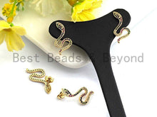 Load image into Gallery viewer, CZ Micro Pave Rainbow Naja Naja Atra Earring, Sku#J124