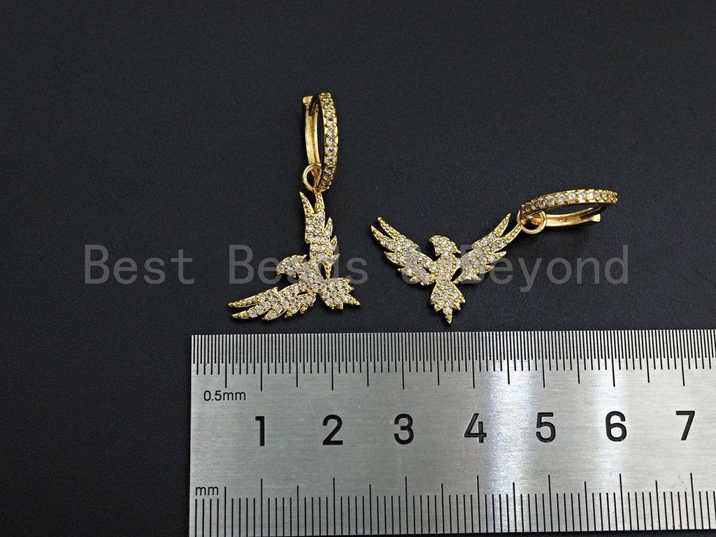 CZ Dangle Eagle Earring, Sku#J268