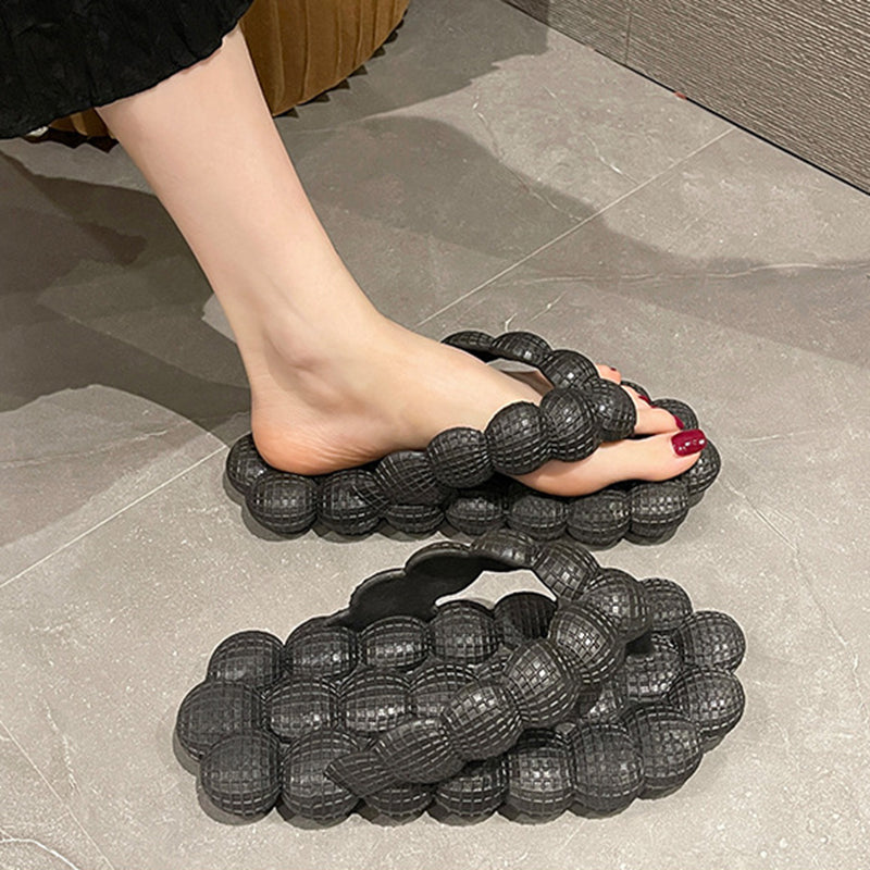 Women's Bubble Slide Sandals | PVC Flat Open-Toe Beach Flip-Flops