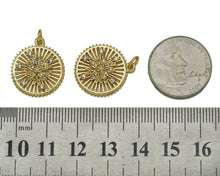 Load image into Gallery viewer, CZ Flower On Hollow Out Round Charm, Sku#F1488