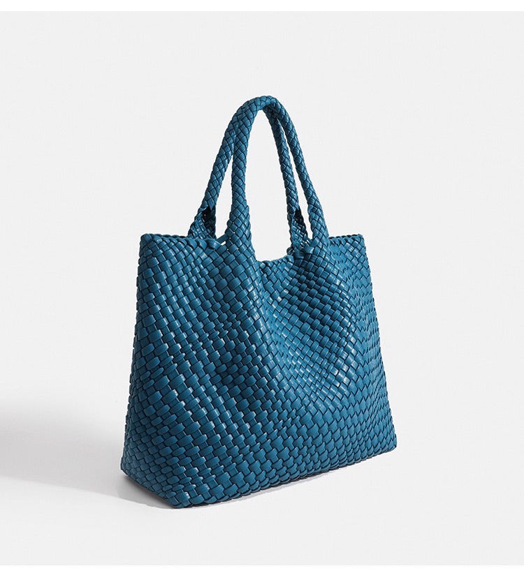 Handwoven Woven Shoulder Bag - Premium PU Leather Underarm Bag for Women
