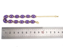 Load image into Gallery viewer, Enamel Hand Made Oval Anchor / Mariner Chain Bracelet, E520