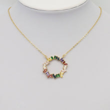 Load image into Gallery viewer, Colorful Baguette CZ Round Ring Charm, Sku#LX307