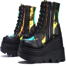 Load image into Gallery viewer, Women's Platform Boots | Genuine Leather Lace-Up Zipper Mid-Calf Winter Boots