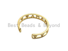 Load image into Gallery viewer, CZ Mirco Pave MAMA Open Cuff Bracelet,  Wire bracelet, Bangle bracelet,  sku#X158