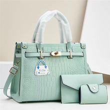 Load image into Gallery viewer, Minimalist Macaron Three-Piece Handbag Set - PU Leather Crossbody Shoulder Bag with Stone Texture
