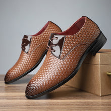 Load image into Gallery viewer, Men's Stylish Formal Pointed-Toe Lace-Up Leather Dress Shoes
