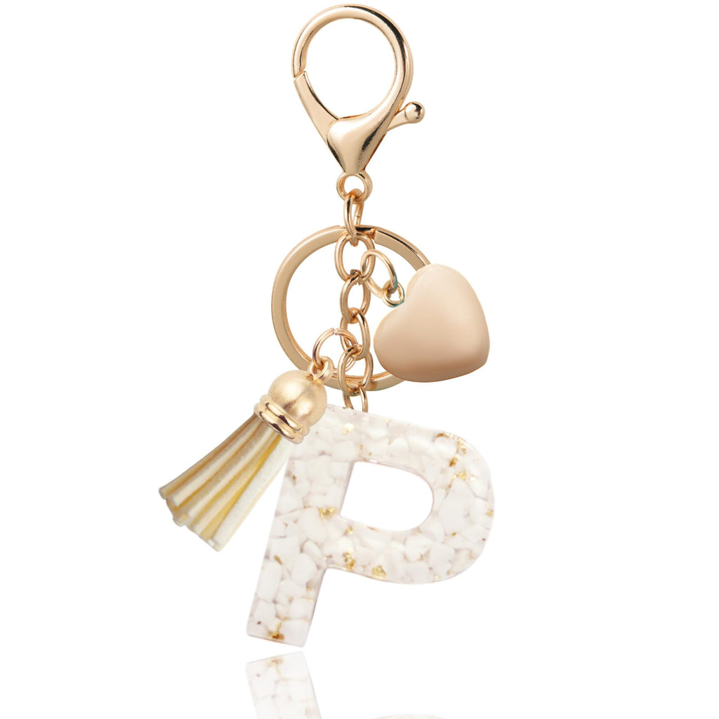 Personalized Heart Shell Letter Pendant Necklace with Tassel - A-Z Initial Charm