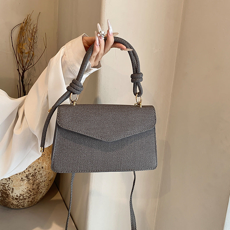 Korean-Style Crossbody Shoulder Bag - Premium PU Leather Square Flap Bag for Women