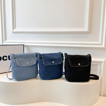 Load image into Gallery viewer, Women's Denim Crossbody Bag - Urban Minimalist Shoulder Bag with Adjustable Strap