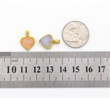 Load image into Gallery viewer, Gold Gemstone Heart Charm, Sku#LY15