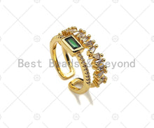 Load image into Gallery viewer, Fancy Emerald CZ Statement Ring, Sku#X188