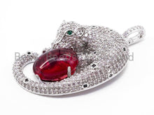 Load image into Gallery viewer, CZ Micro Pave Leopard with Big oval stone, SKU#L239