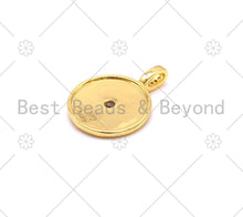 Load image into Gallery viewer, Big Clear CZ Micro Pave On Round Coin Shape Pendant/Charm,18K Gold Filled Medallion Charm, Necklace Bracelet Charm Pendant,20x28mm,Sku#LK381
