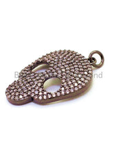 Load image into Gallery viewer, CZ Micro Pave Skull Charm Beads, Cubic Zirconia Charms, CZ Hollow Pendant for Bracelet/Necklace, Halloween Pave,18x31mm, sku#F41/F381/BY006
