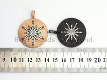 Load image into Gallery viewer, CZ Micro Pave Large 36x39mm Star on Round Disc Pendant, Star