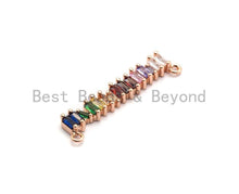 Load image into Gallery viewer, Colorful CZ Micro Pave Long Bar Pendant for Necklace ,Colorful Cz Beads, Micro Pave Findings Pendant, 6x35mm, sku#F682