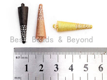 Load image into Gallery viewer, CZ Micro Pave Spike Charm, Pave Spike Charm, Cone Charm, Pave Cone Charm, Jewelry Supplies, DIY Jewelry, Spike Pendants, 28x7mm,sku#F358