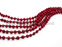 Load image into Gallery viewer, 60 Long Hand Knotted Red Color Crystal Necklace, D12