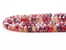 Load image into Gallery viewer, Mystic Natural Orange Red Banded Agate Rondelle Faceted Beads, SKu#UA269