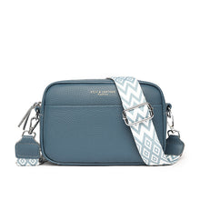 Load image into Gallery viewer, Rhombus Embroidered Crossbody Bag - Genuine Leather Small Square Shoulder Bag