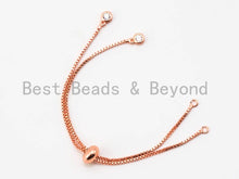 Load image into Gallery viewer, 1/5/10/50pcs Sliding Adjustable Bracelet Making Chain, half-finished bracelet, Rubber stopper beads, connector link finding Box Chain, #P14