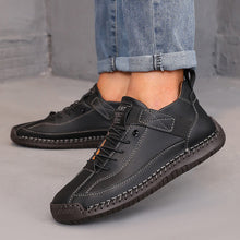 Load image into Gallery viewer, Hand-Stitched Leather Boots for Men &amp; Women - Casual Outdoor Lace-Up Boots with Rubber Sole