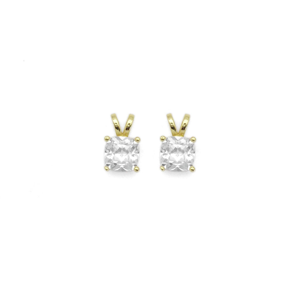 Gold Big Clear CZ Diamond Charm, Sku#LK867