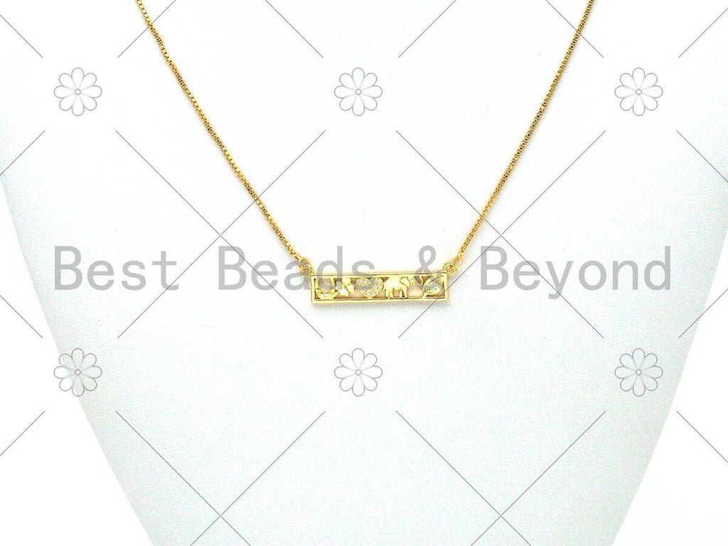 CZ Micro Pave Lucky Charm, Elephant Heart Moon Evil Eye Pendant,18K Gold Filled Charm, Necklace Bracelet Pendant,9x36mm,Sku#LK386