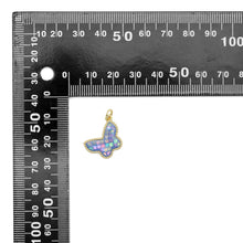 Load image into Gallery viewer, Pink Blue Pearl Butterfly Charm, Sku#LX459
