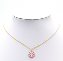 Load image into Gallery viewer, CZ Pave Enamel Smiley Face Charm, Sku#F1519C