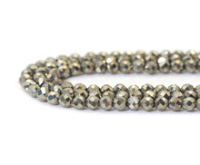 Load image into Gallery viewer, High Quality Genuine Pyrite Faceted Round Beads, 2mm/3mm, Sku#UA298