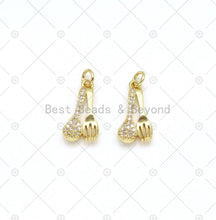 Load image into Gallery viewer, CZ Micro Pave Spoon Fork Shape Pendant, 18K Gold Filled Spoon Fork Charm, Necklace Bracelet Charm Pendant,Sku#LD166