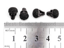 Load image into Gallery viewer, Black CZ Pave On Black Skull With Cap Micro Pave Beads, Cubic Zirconia Spacer Beads,8x11x7mm, sku#N48