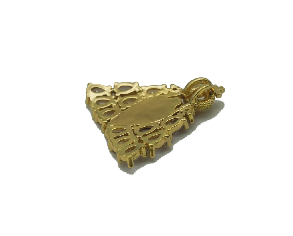 Baguette CZ Triangle Charm, Sku#L686