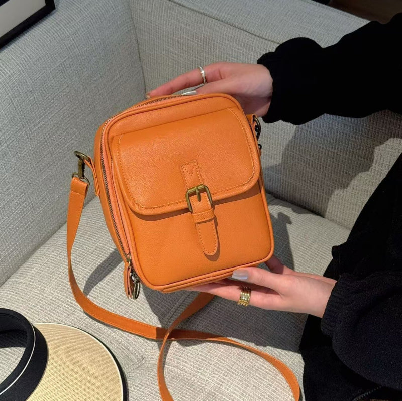 Unisex PU Leather Crossbody Messenger Bag – Casual Shoulder Bag for Men & Women