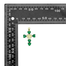 Load image into Gallery viewer, Black Clear Red Green Heart Cross Mary Charm Pendant,Sku#LK1219
