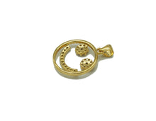 Load image into Gallery viewer, CZ Smiley Face on Hollow Out Round Charm, Sku#JL115