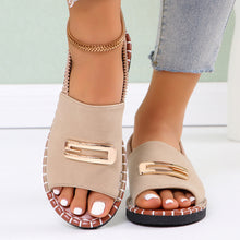 Load image into Gallery viewer, Women's Comfortable Fabric Strap Flat Sandals with Elastic Band - Round Toe Casual Shoes
