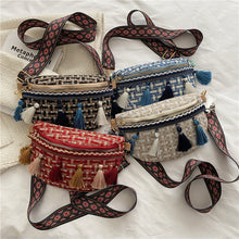 Load image into Gallery viewer, Casual Travel Tassel Woven Shoulder Bag