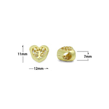 Load image into Gallery viewer, CZ Gold Hollow Out Tree On Heart Big hole Spacer Bead, Sku#LK1186