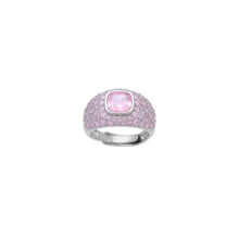 Load image into Gallery viewer, Big Pink Square CZ Statement Adjustable Ring, Sku#A329