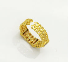Load image into Gallery viewer, CZ Double Link Chain Shape Adjustable Ring, Sku#X334